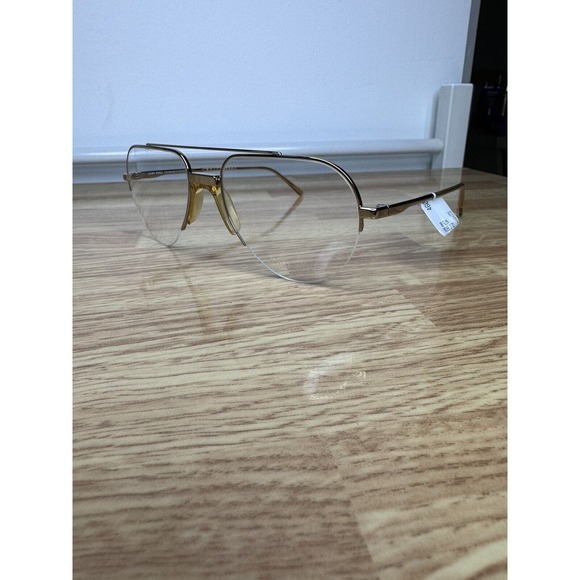 Andy Wolf Eyeglasses Frames STEIN col. c Gold Aviators Half Wire Rim 58-19-145